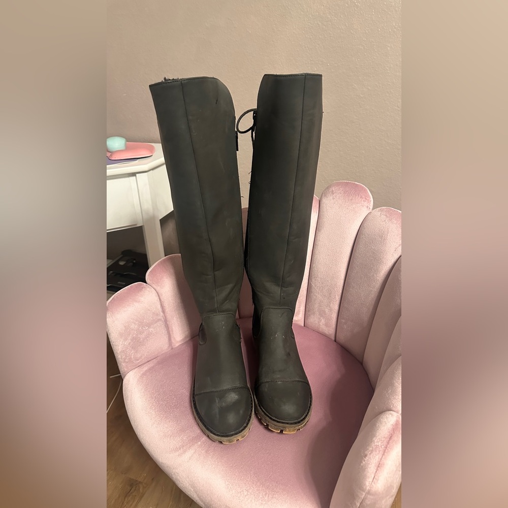 Roxy lace up.boots knee high